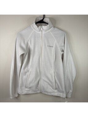 Columbia Womens White Full Zip Up Fleece Jacket  Size Small